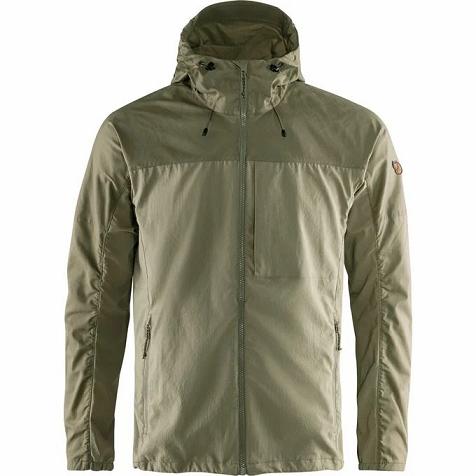 Fjällräven Men Abisko Wind Jacket Light Olive PH118365 Philippines